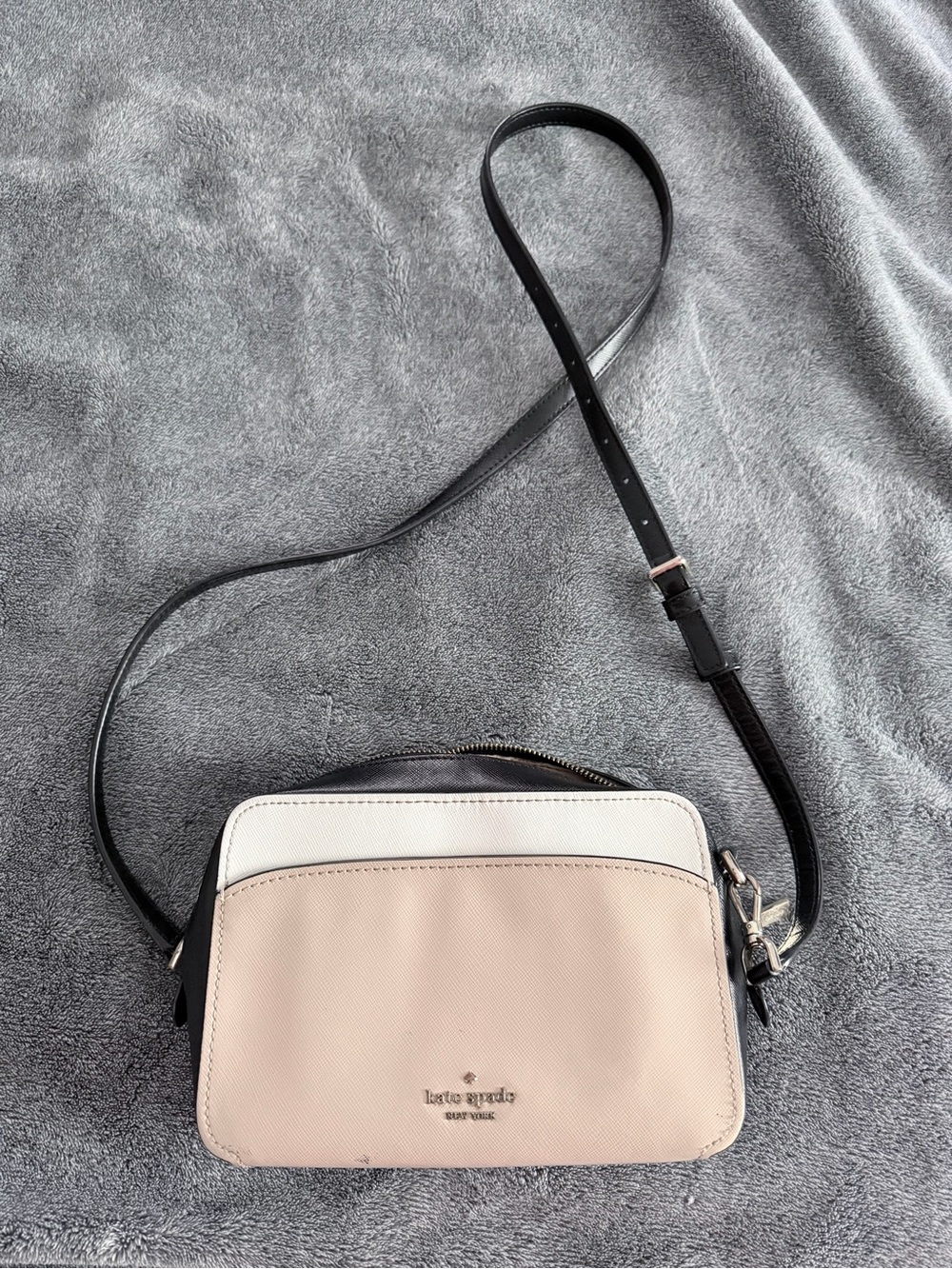 kate spade Two-Tone Crossbody in Blush Pink, White & Black